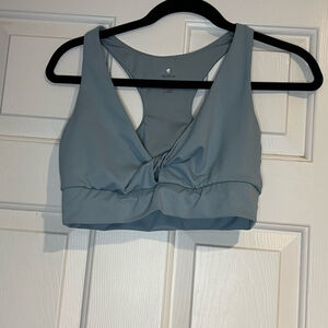 Apana Women's Blue Grey Front Knot Sports Bra